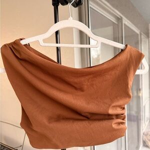 Rust Brown Off-Shoulder Top